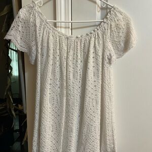 Lilly Pulitzer White Lace Off-Shoulder Blouse Large